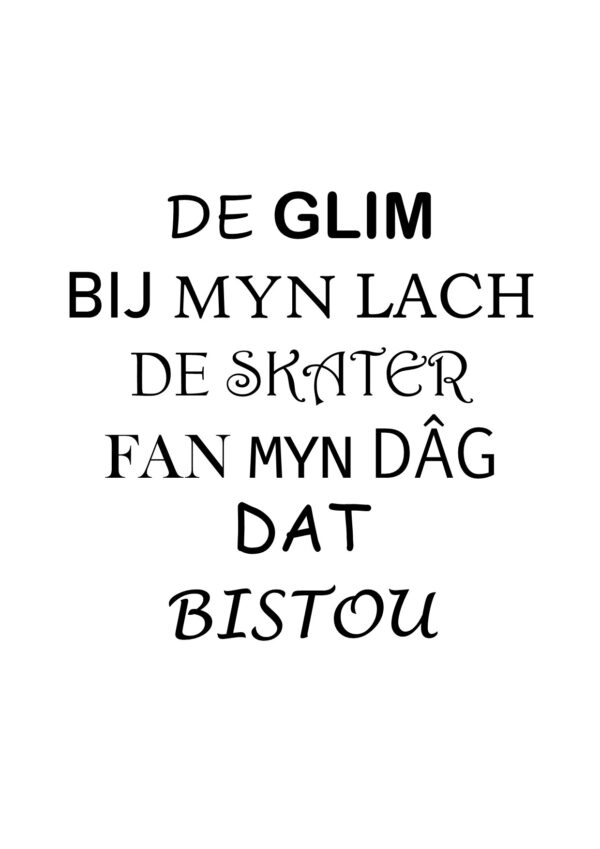 De glim bij myn lach...