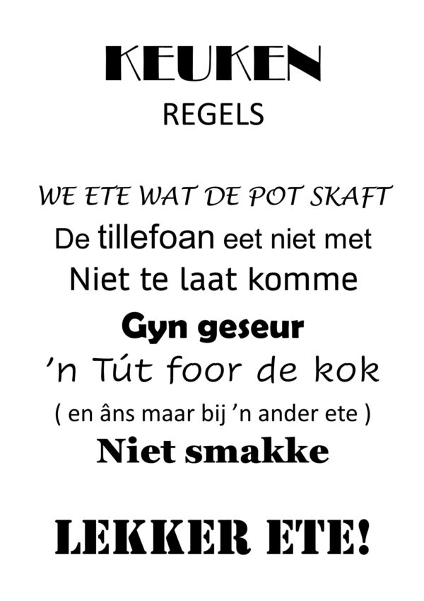 Keukenregels...